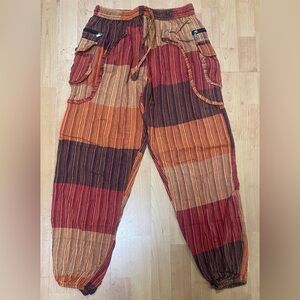 Patchwork Boho Hippie Women’s XL Festival Orange Pants
